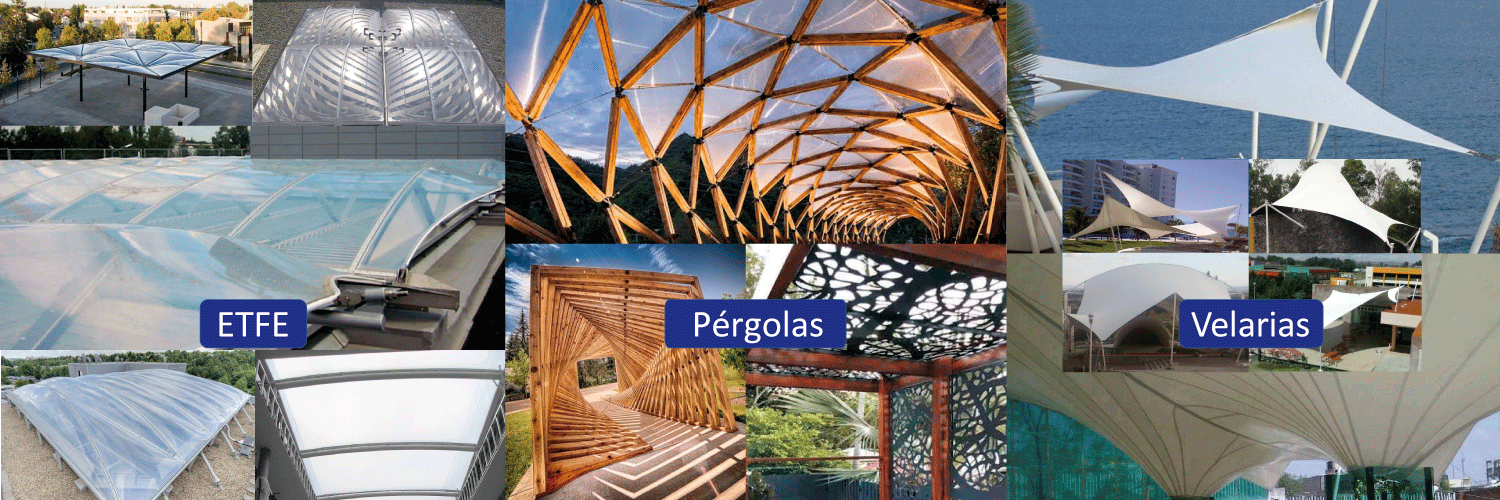 Collage ETFE Pergolas Velarias